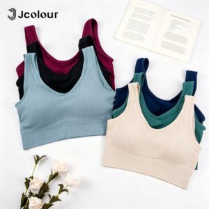 Jcolour Kit 2 Peças Top Esportivo Feminino Costas Nadador Sem Bojo Confortável Respirável Academia Treino Caminhada