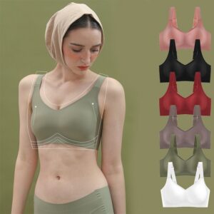 Mulheres Látex 3D Geléia Suporte Macio Sutiã Reunindo Sem Costura De Uma Peça Anel De Aço Ajustável Esportes Roupa Inter
