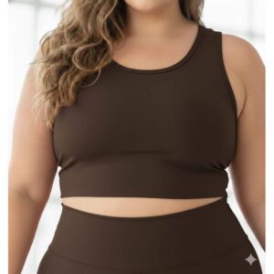 Top Academia Plus Size Suplex de Poliéster Roupas Fitness Femininas