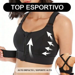 Top Academia Sutiãs Esportivos De Alto Impacto Plus Size Sutiãs De Corrida E Ioga Com Zíper Fronta,Respirável,Ajustável