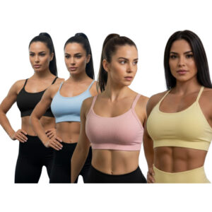 Top esportivo Fitness Canelado com bojo Removivel Sutiã Top Faixa Academia E KIT COPA DO MUNDO