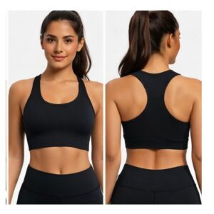 Top Fitness Canelado Nadador com bojo Boa Sustentação Treino Yoga Pilates caminhada dia a dia