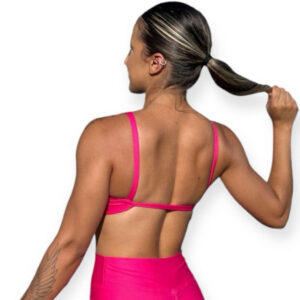 Top fitness costas NUAS bojo removível academia treino e Crossfit corrida treino bermuda para musculação pilates