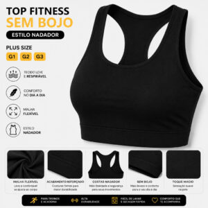 Top Plus Size Fitness Suplex Treino Academia Roupas Para Malhar